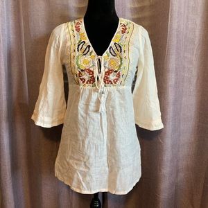 Album 100% linen boho style top